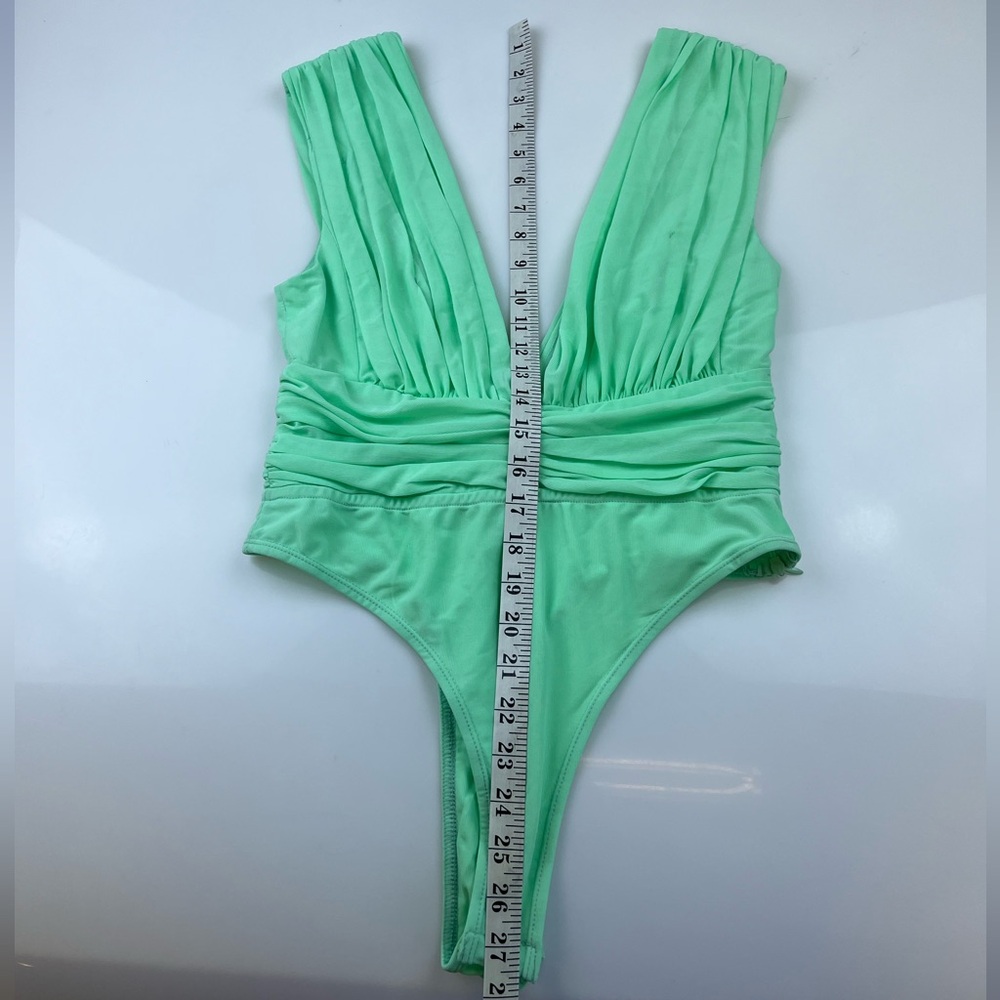 Skylar Rose Perrine Drape Front Bodysuit in Mint N251-25 - Picture 6 of 6